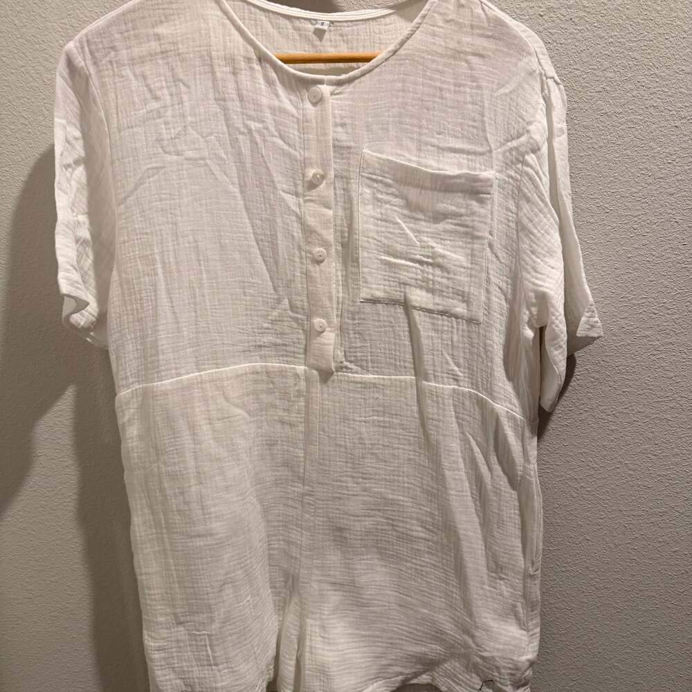 NWT Commense Short Beach/Cover-up Romper White Women's Sz. M